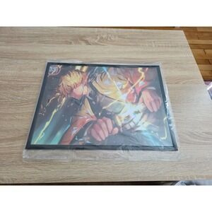 Demon Slayer Zenitsu Agatsuma Framed Wall Art Anime Manga Print Black Frame